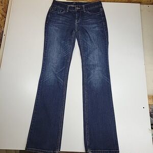 Mossimo Jeans Regular Low Rise Straight Leg Stretch‎ Women's Size 4L Denim